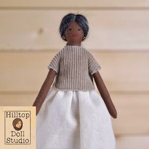 Mini Fabric Doll "Annie" Handcrafted Textile Cloth Heirloom Primitive Doll